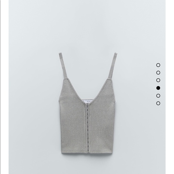 Zara Knit Corset Top Size Small - Grayish Spaghetti Strap Tank Top - Picture 4 of 8